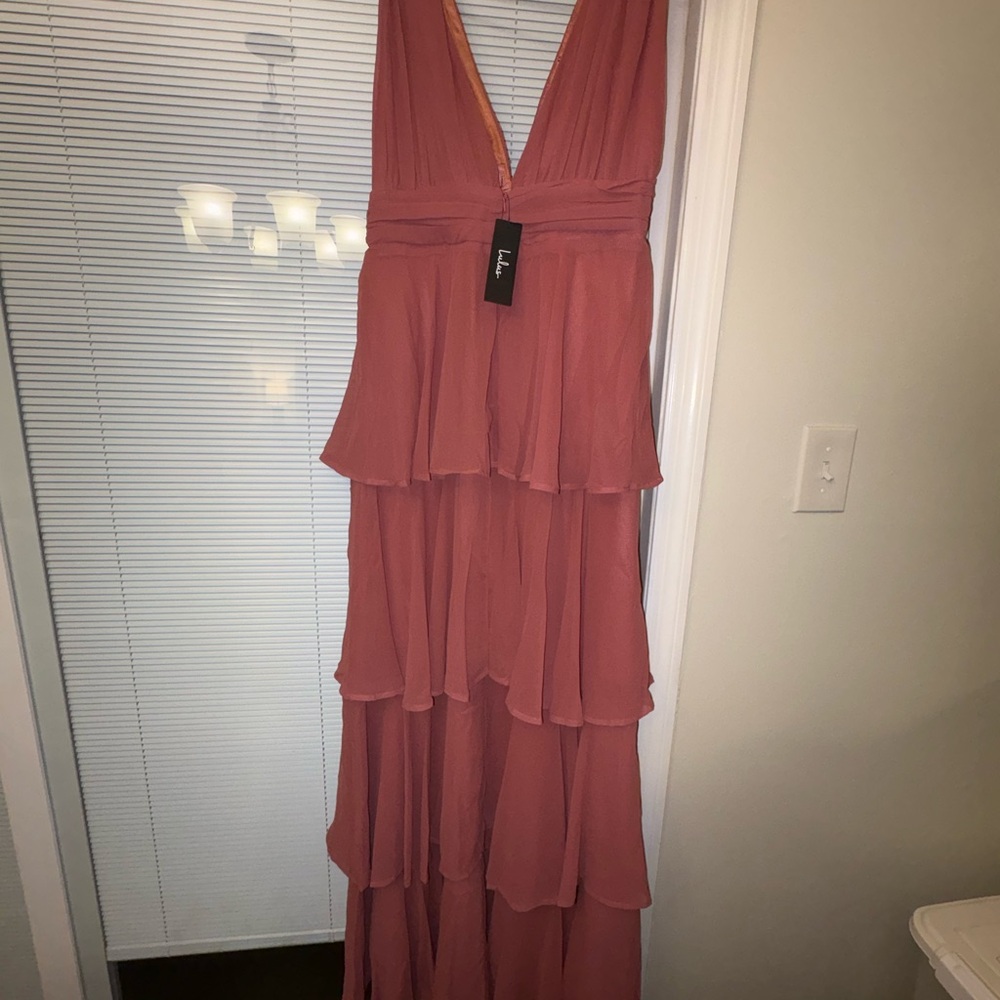 Lulu's Coral Layered Wedding Dress - Picture 2 of 2